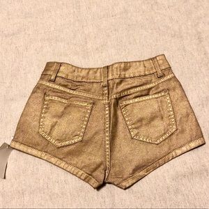 TOPSHOP Metallic Jean Shorts